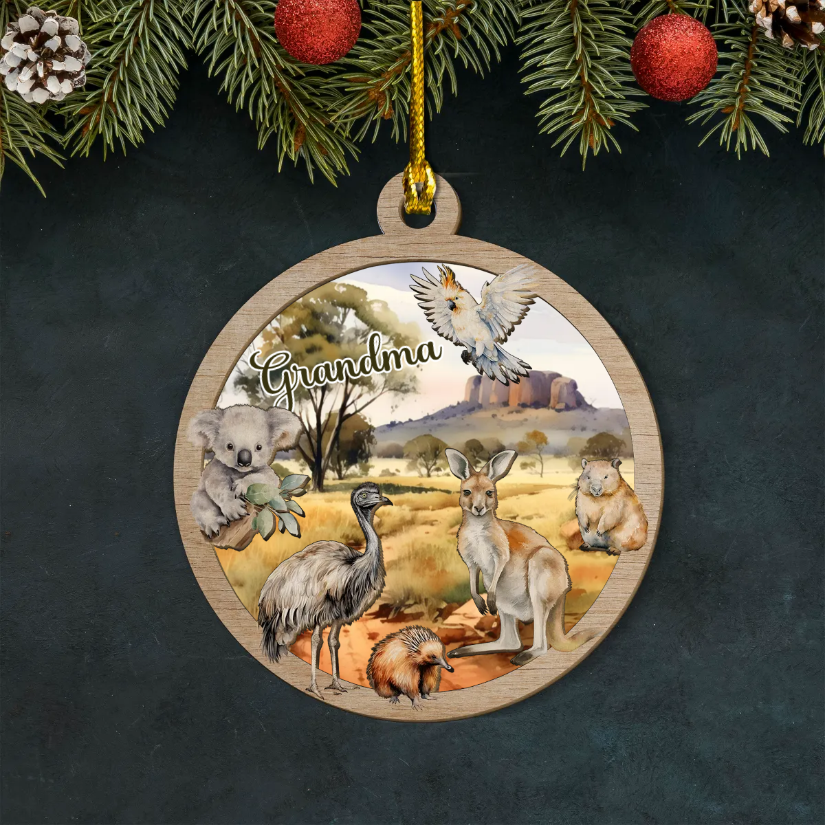 Australian Animals Layered Wooden Personalised Ornament