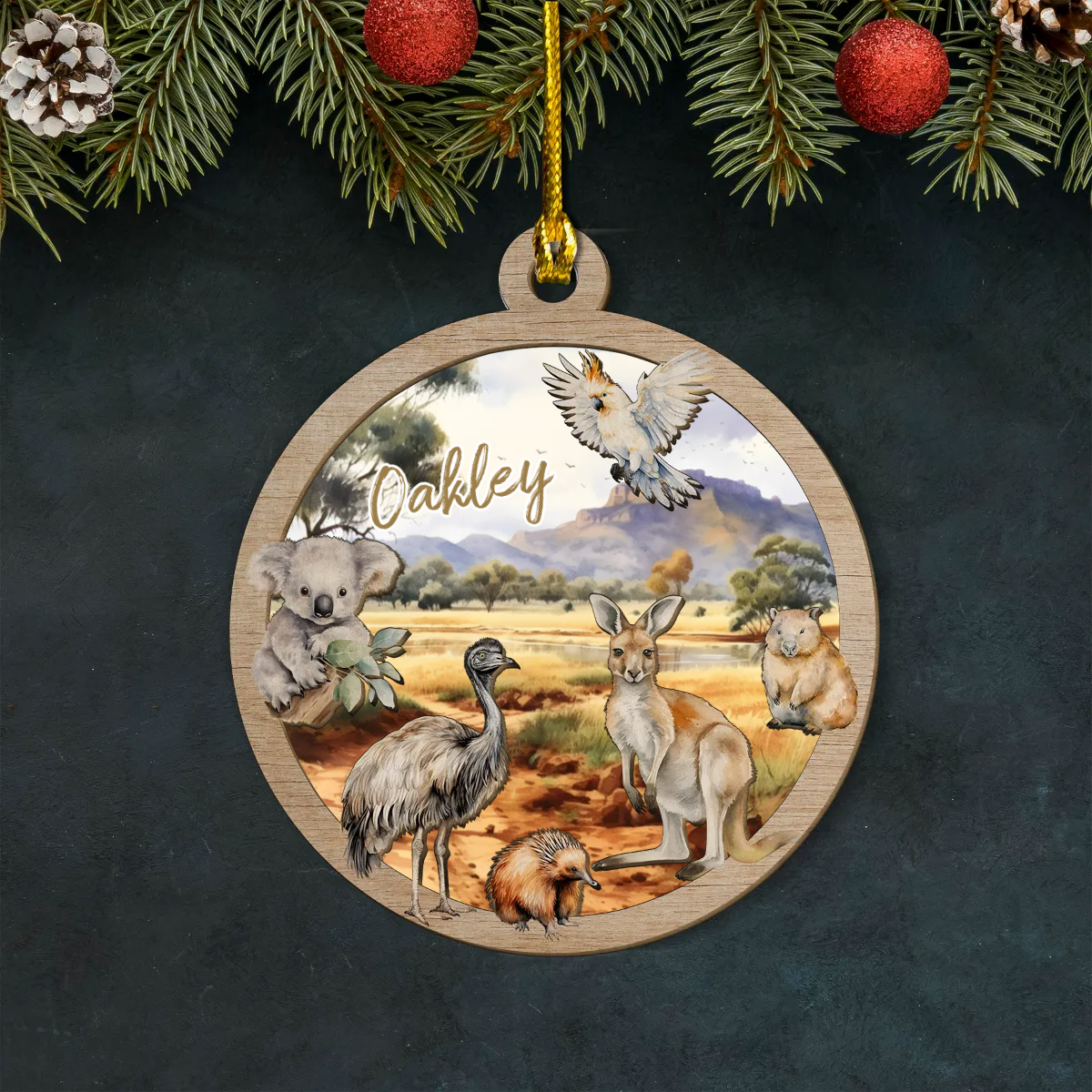 Australian Animals Layered Wooden Personalised Ornament