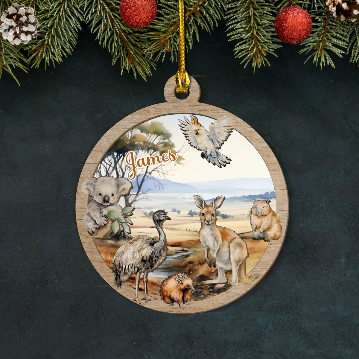 Australian Animals Layered Wooden Personalised Ornament