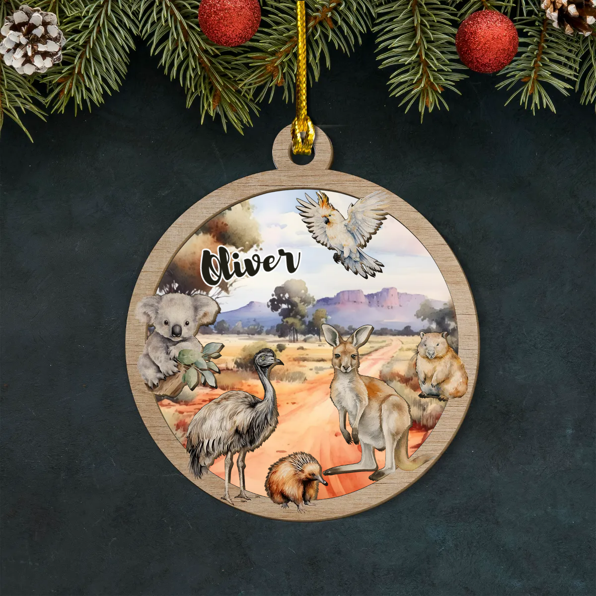 Australian Animals Layered Wooden Personalised Ornament