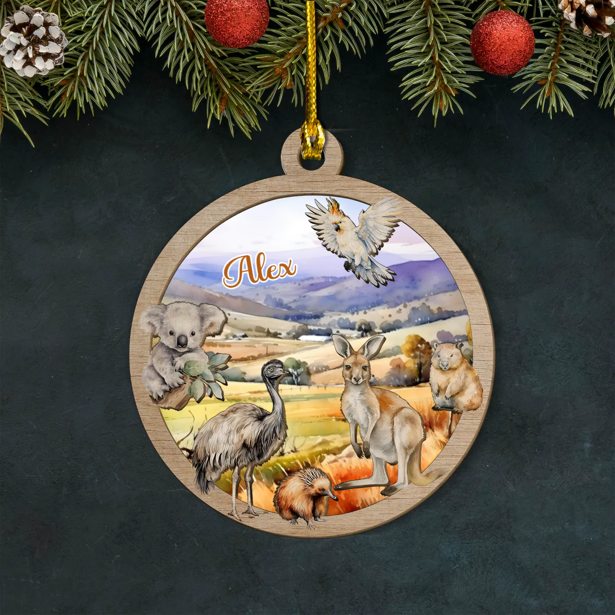 Australian Animals Layered Wooden Personalised Ornament