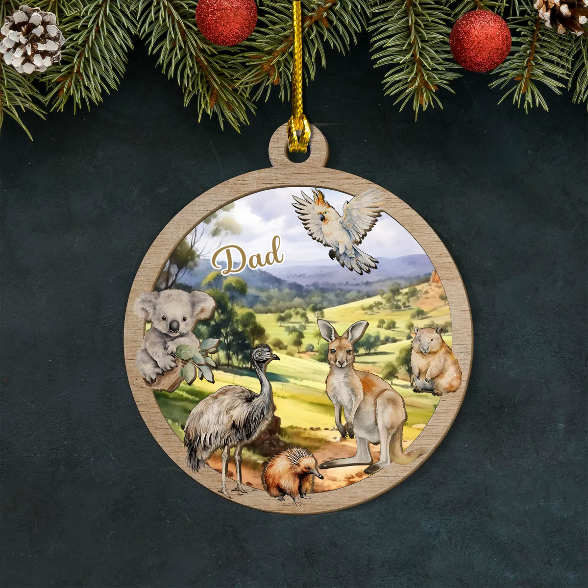 Australian Animals Layered Wooden Personalised Ornament