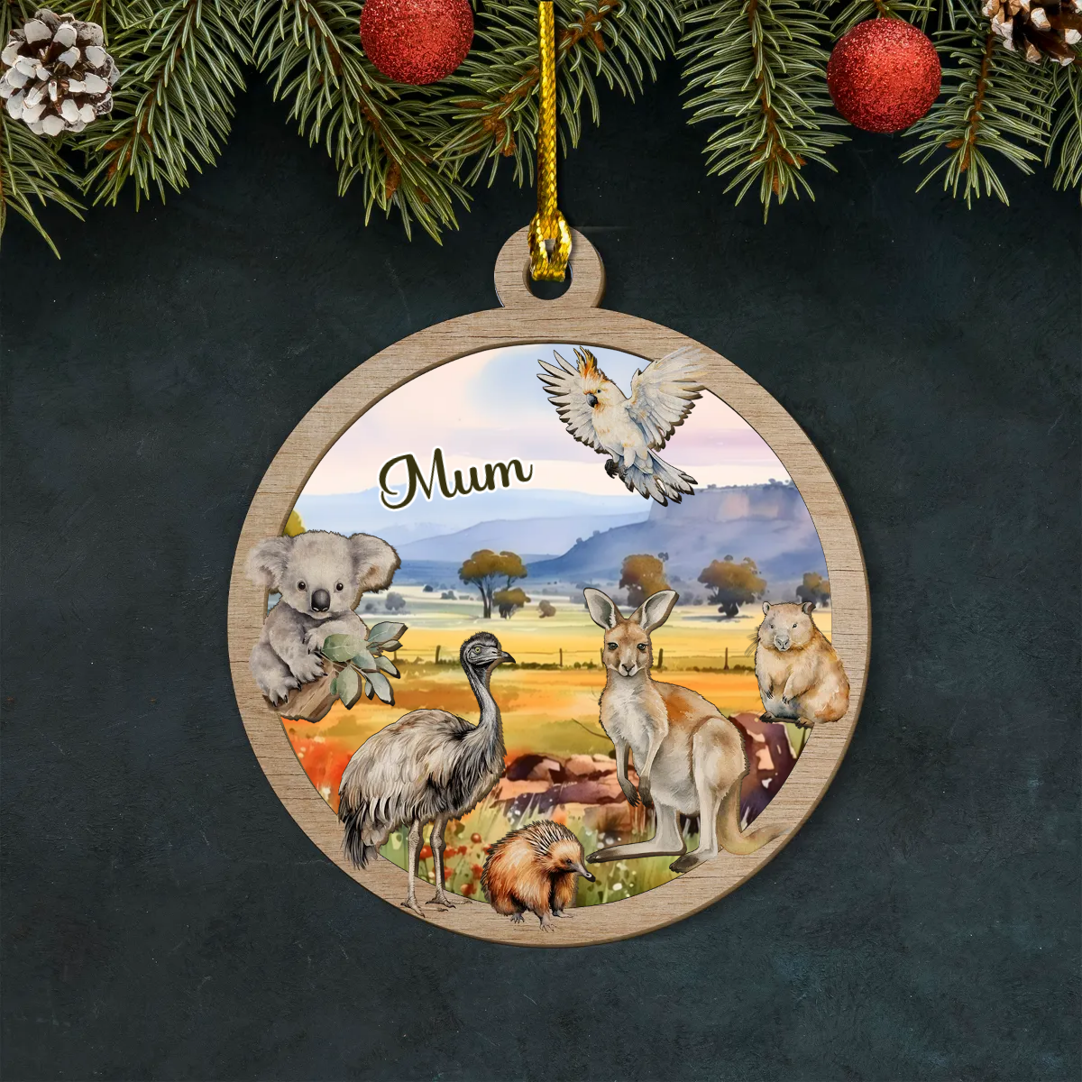 Australian Animals Layered Wooden Personalised Ornament