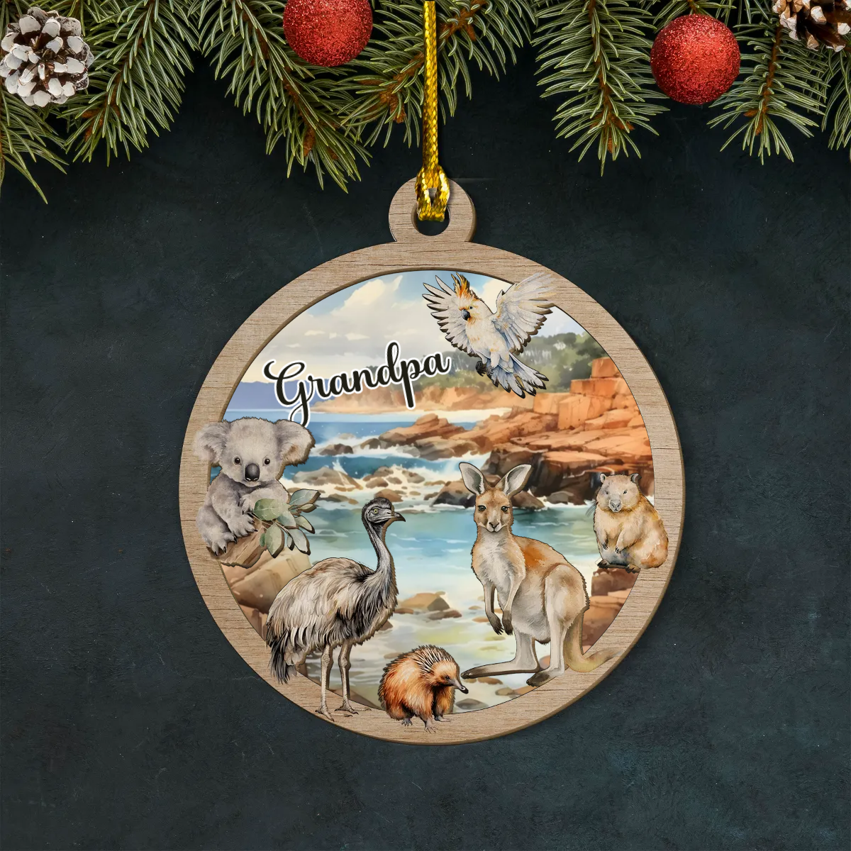 Australian Animals Layered Wooden Personalised Ornament