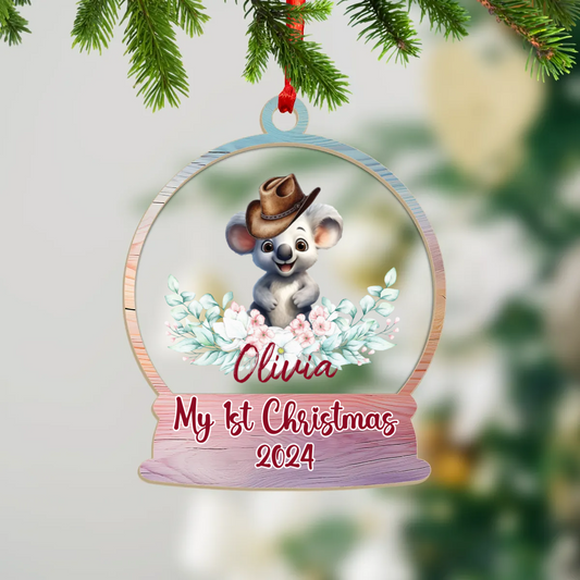 Wood and Acrylic Personalised Ornament Australian Animals