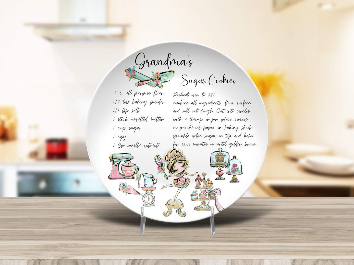 Personalised Handwritten Family Recipe Heirloom Roll it with Love Plate/Platter