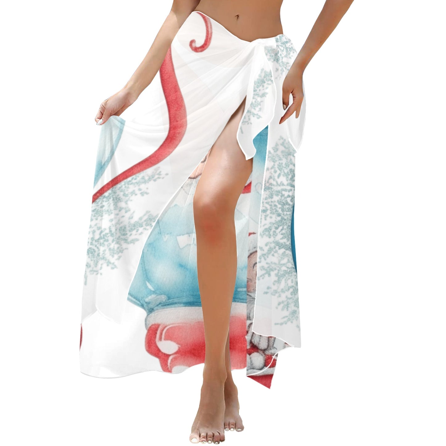 Bauble Santa Long Beach Sarong Wrap