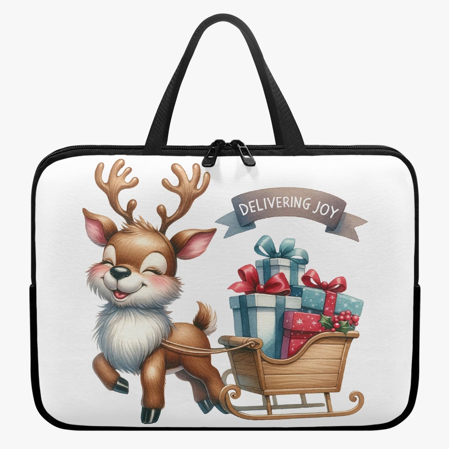 Laptop Sleeve with handles - Christmas, Reindeer