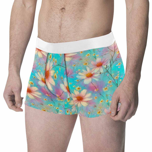 Green Floral Men's All Over Print Boxer Briefs (Made In AUS)