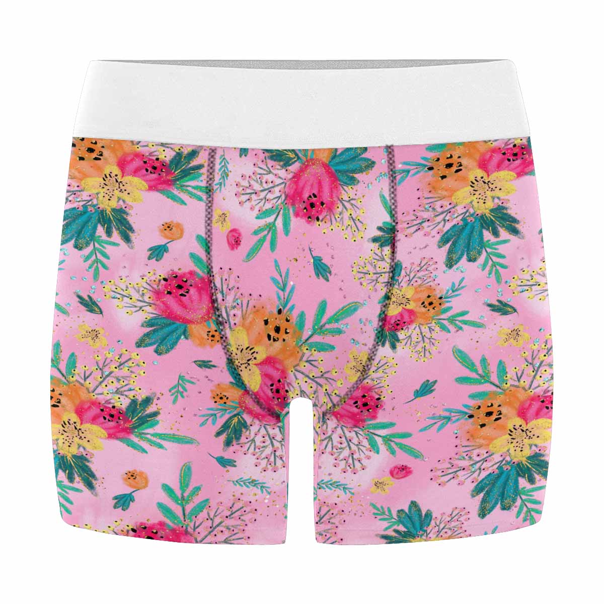 Australian Floral Pink Men's All Over Print Boxer Briefs (Made In AUS)