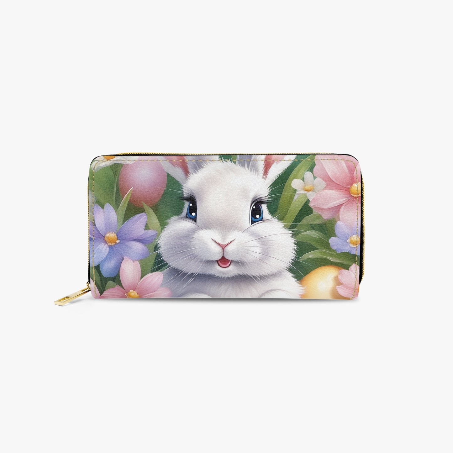 Long Type Zipper Purse, Easter, Rabbit, awd-649