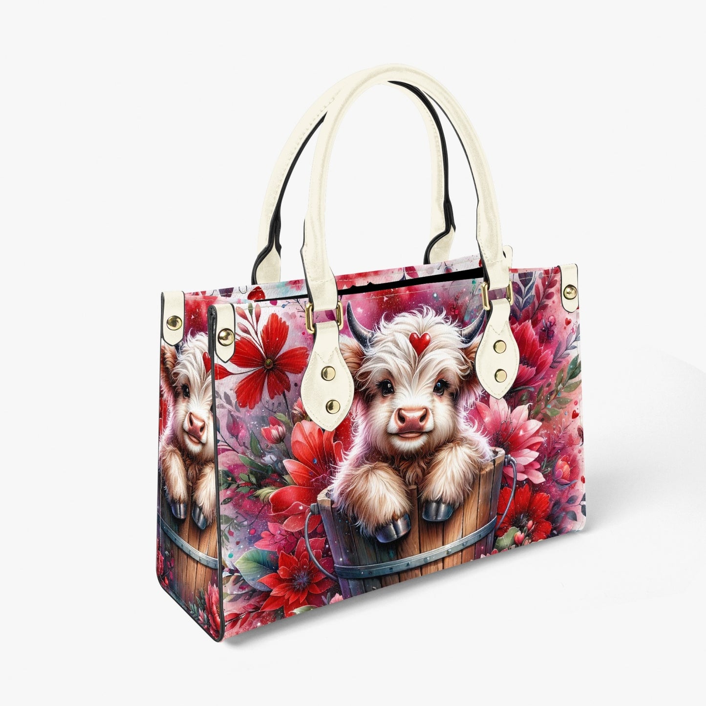 Women's Tote Bag - Long Strap - Highland Cow