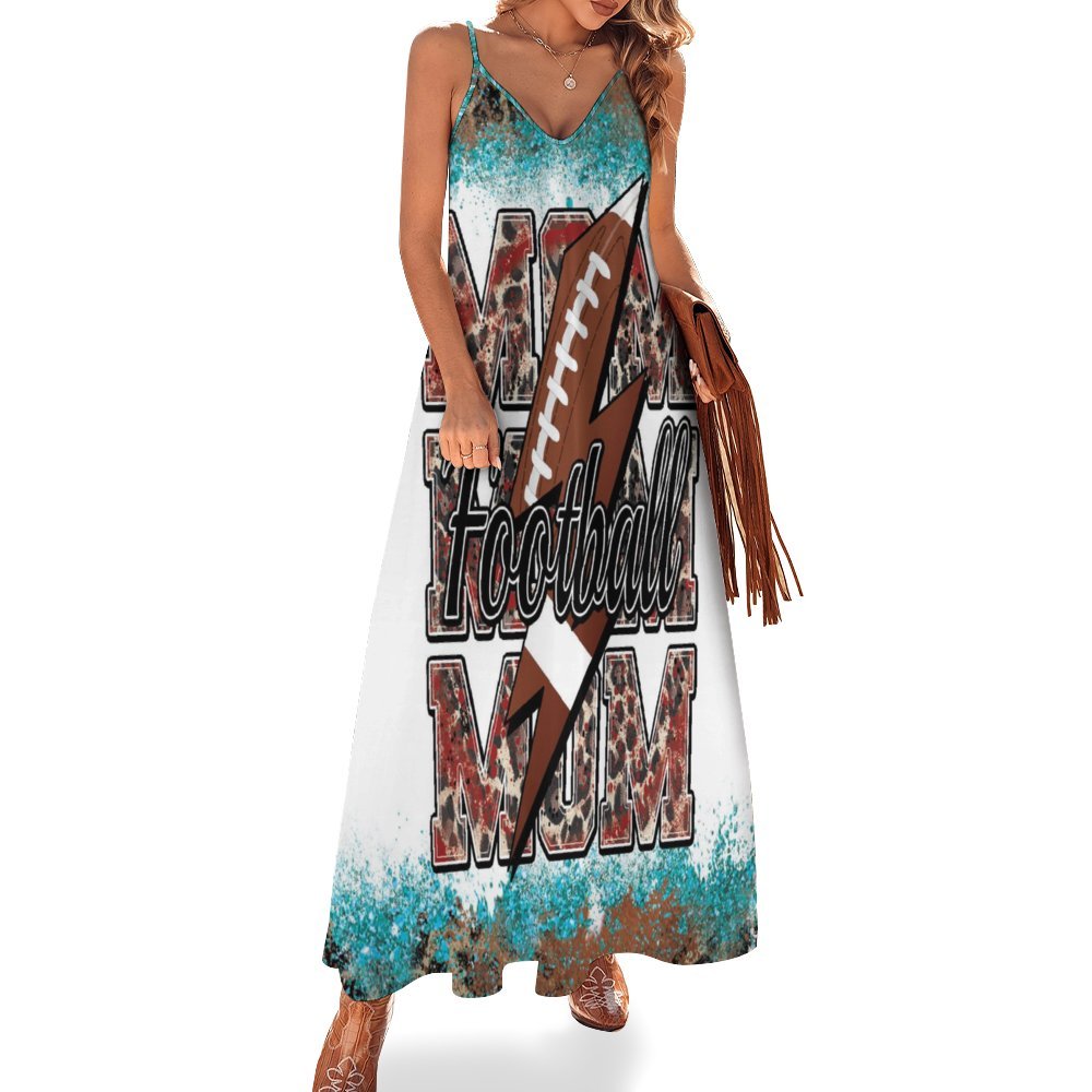 Football Mom Spaghetti Strap Ankle-Length Dress Long dress