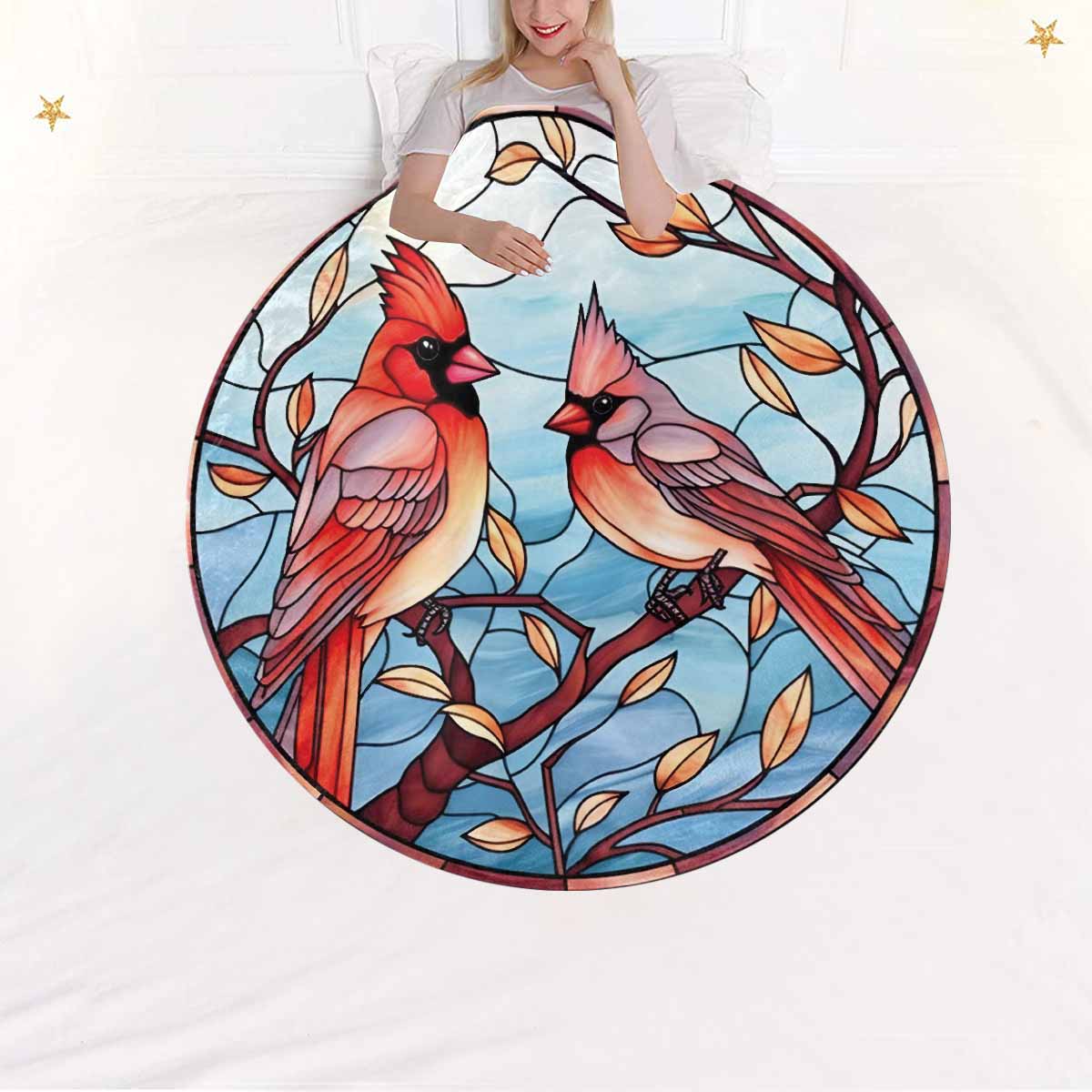 Mandalla_Awd35162  Circular Micro Fleece Blanket 47"