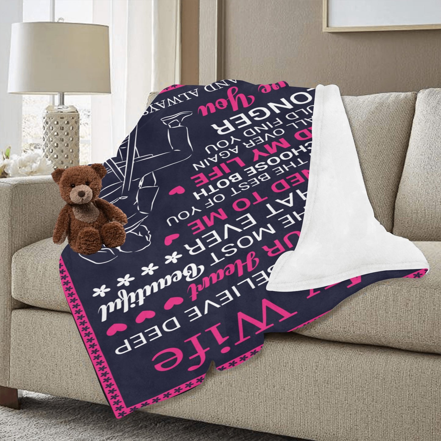 To My Wife Ultra-Soft Micro Fleece Blanket 50"x60" (Thick)