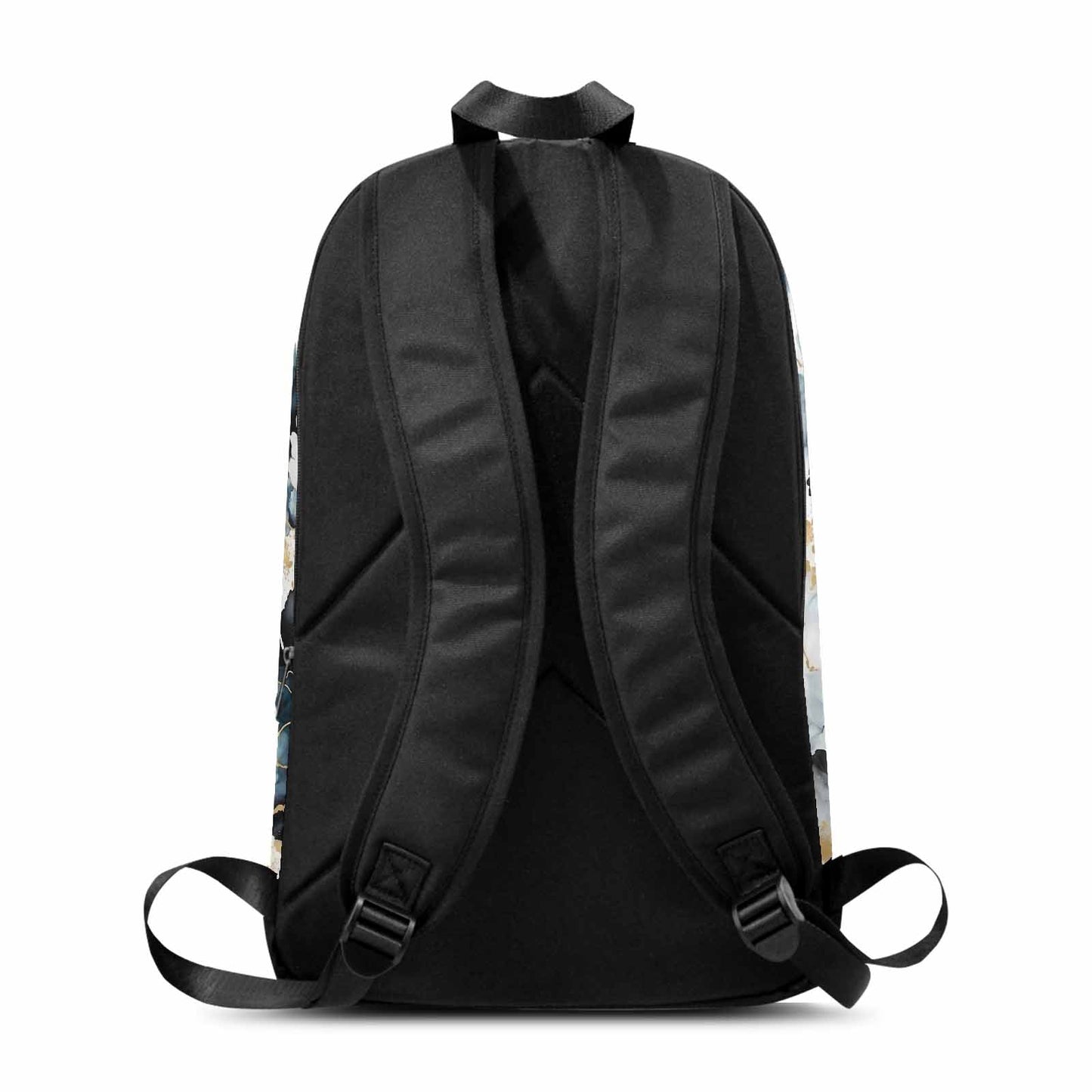 Black Ink Floral  Adult Casual Backpack