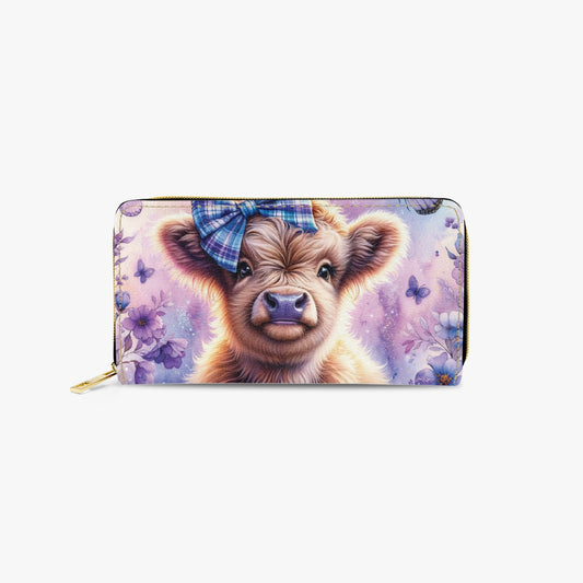 Long Type Zipper Purse - Highland Cow