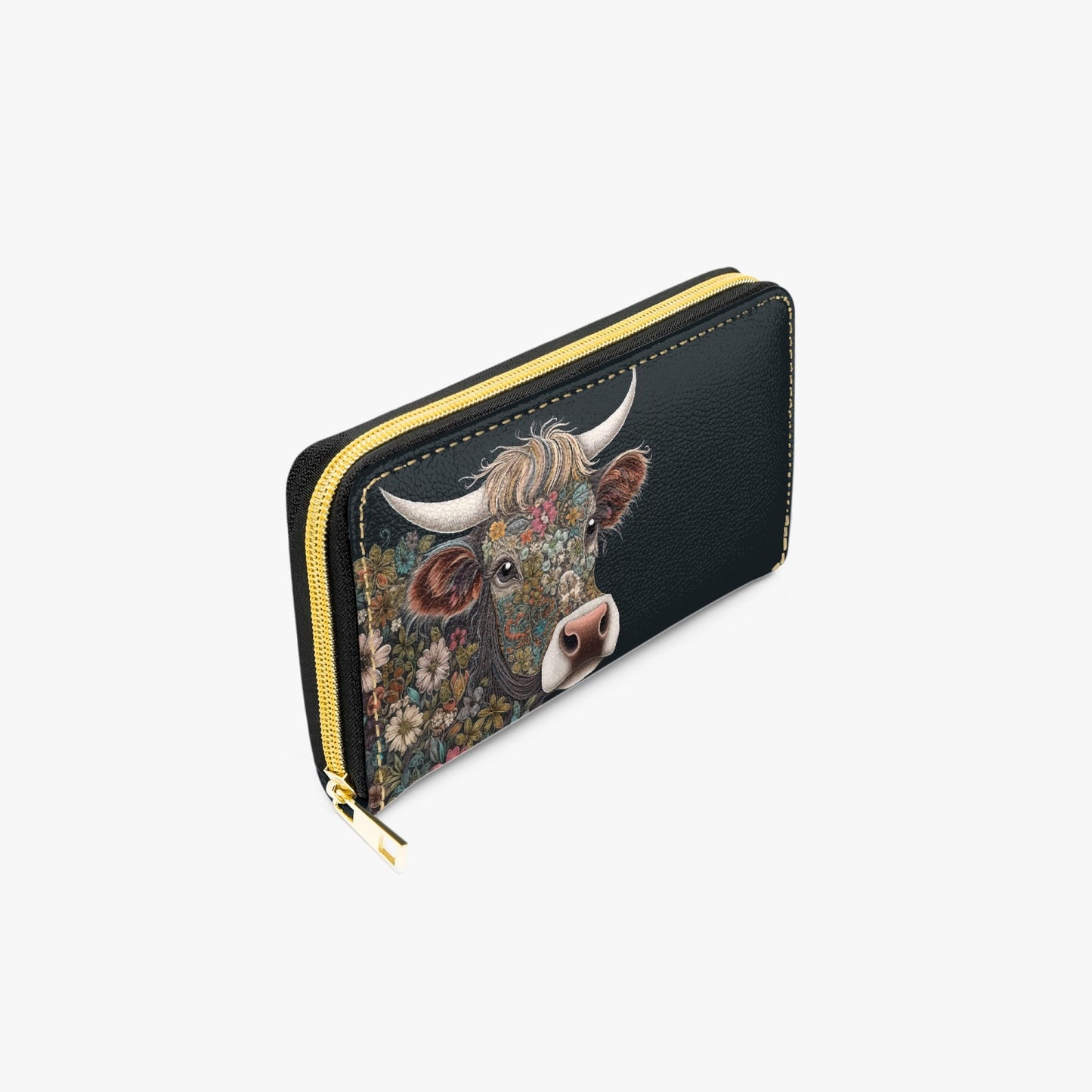 Long Type Zipper Purse - Highland Cow