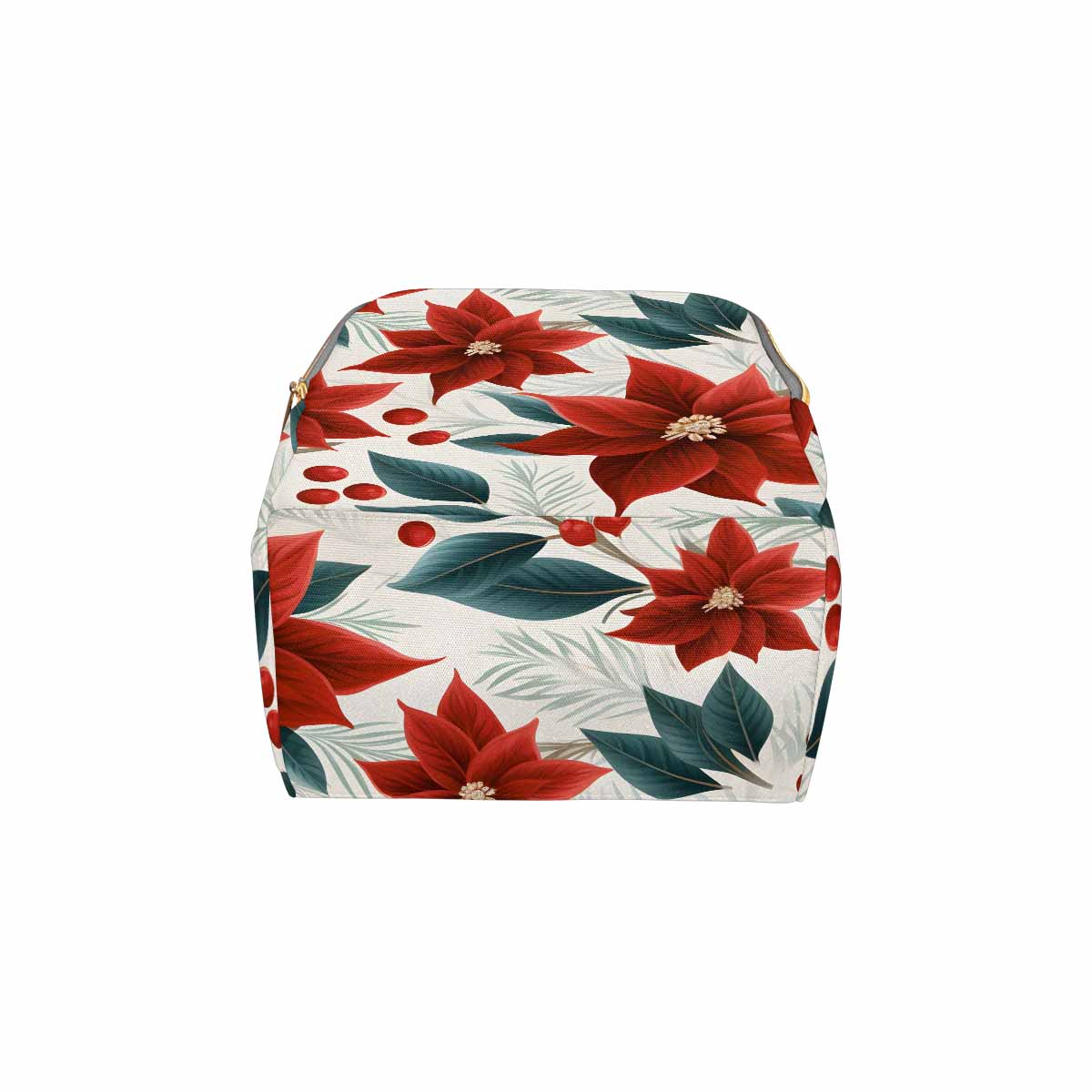 Christmas Red Poinsettia Diaper Bag Backpack