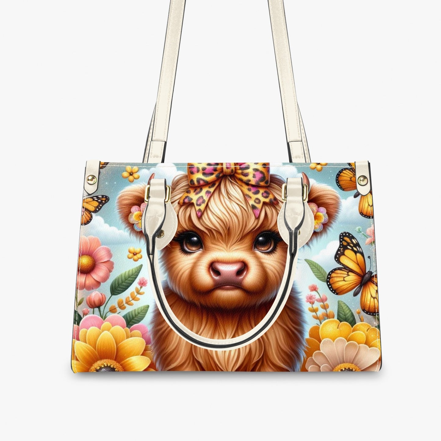 Women's Tote Bag - Long Strap - Highland Cow