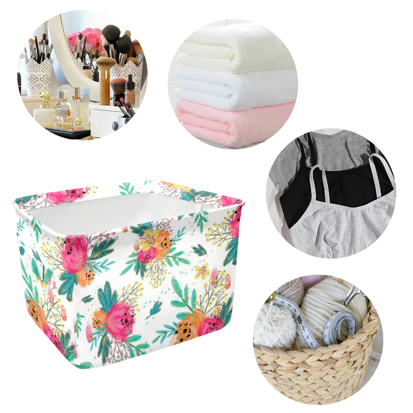 Australian Floral Fabric Storage Basket