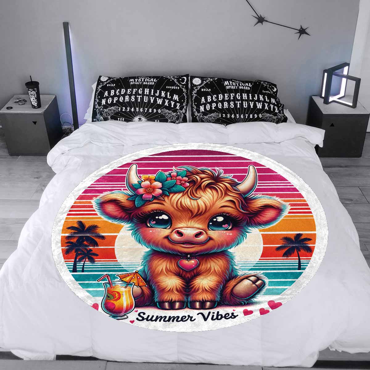 Highland Cow Awd35114  Circular Micro Fleece Blanket 60"
