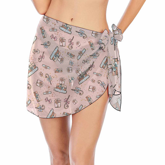 Pink Christmas Presents  Women's Beach Sarong Wrap