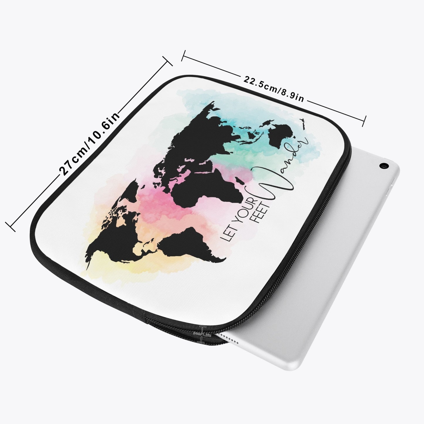 Tablet Sleeve - Travel, Let your feet wander, awd-633