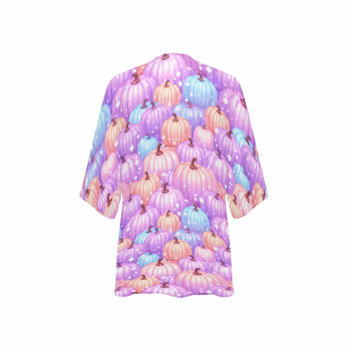 Pastel Pumpkin  Women's Kimono Chiffon Cover Up