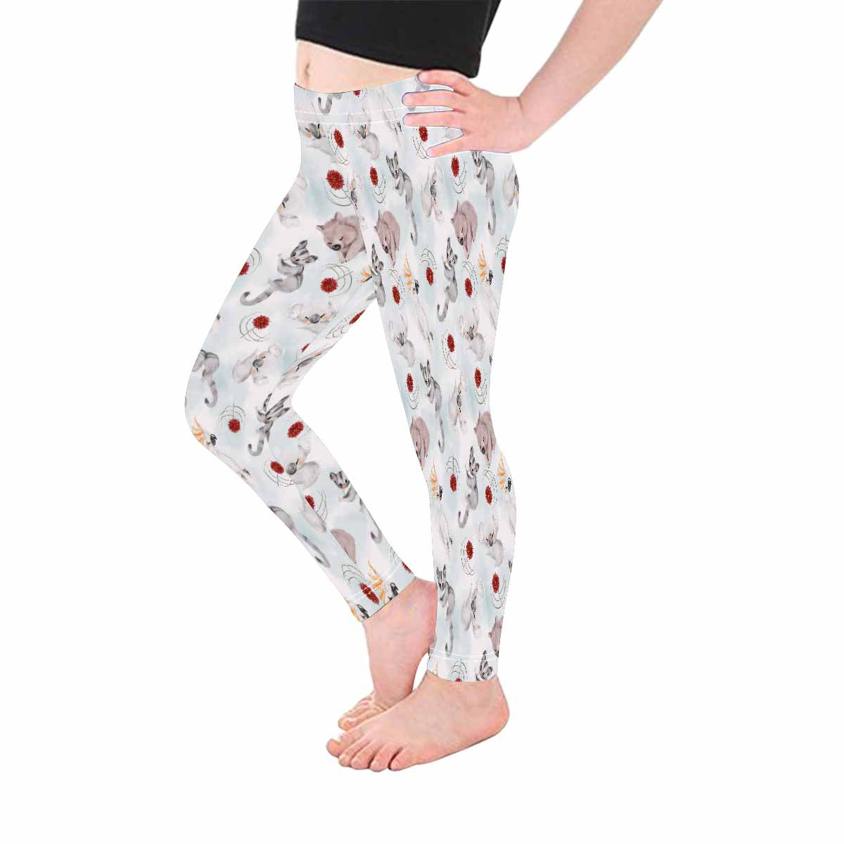 Australian Animals Koala, Sugar Glider, Wombat Kid's Leggings