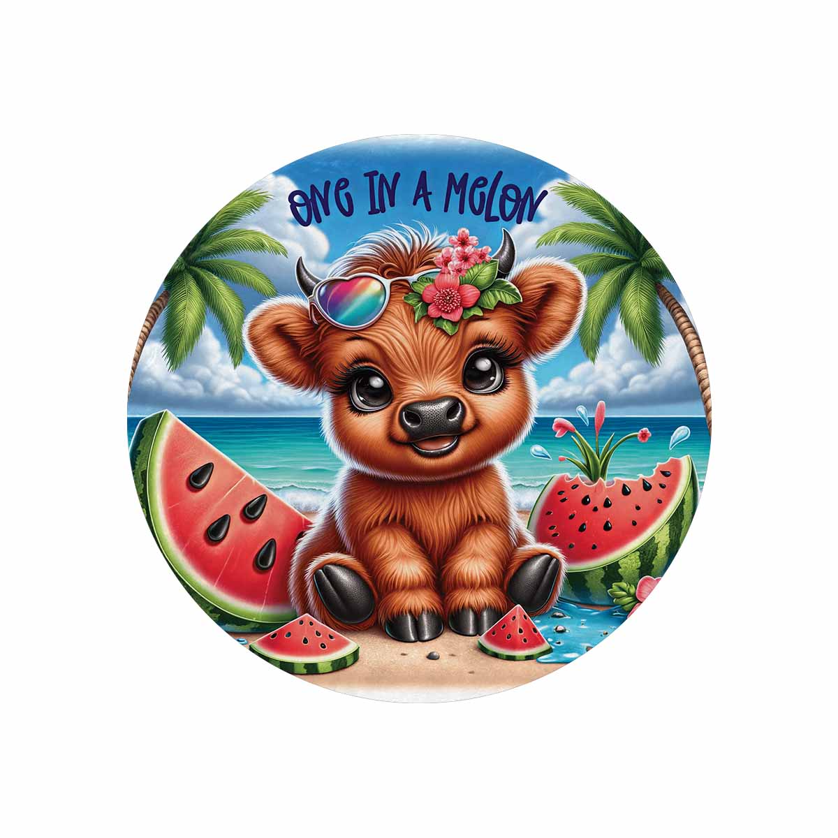 Highland Cow Awd35109  Circular Micro Fleece Blanket 47"