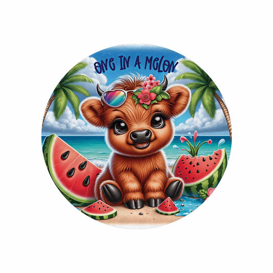 Highland Cow Awd35109  Circular Micro Fleece Blanket 47"