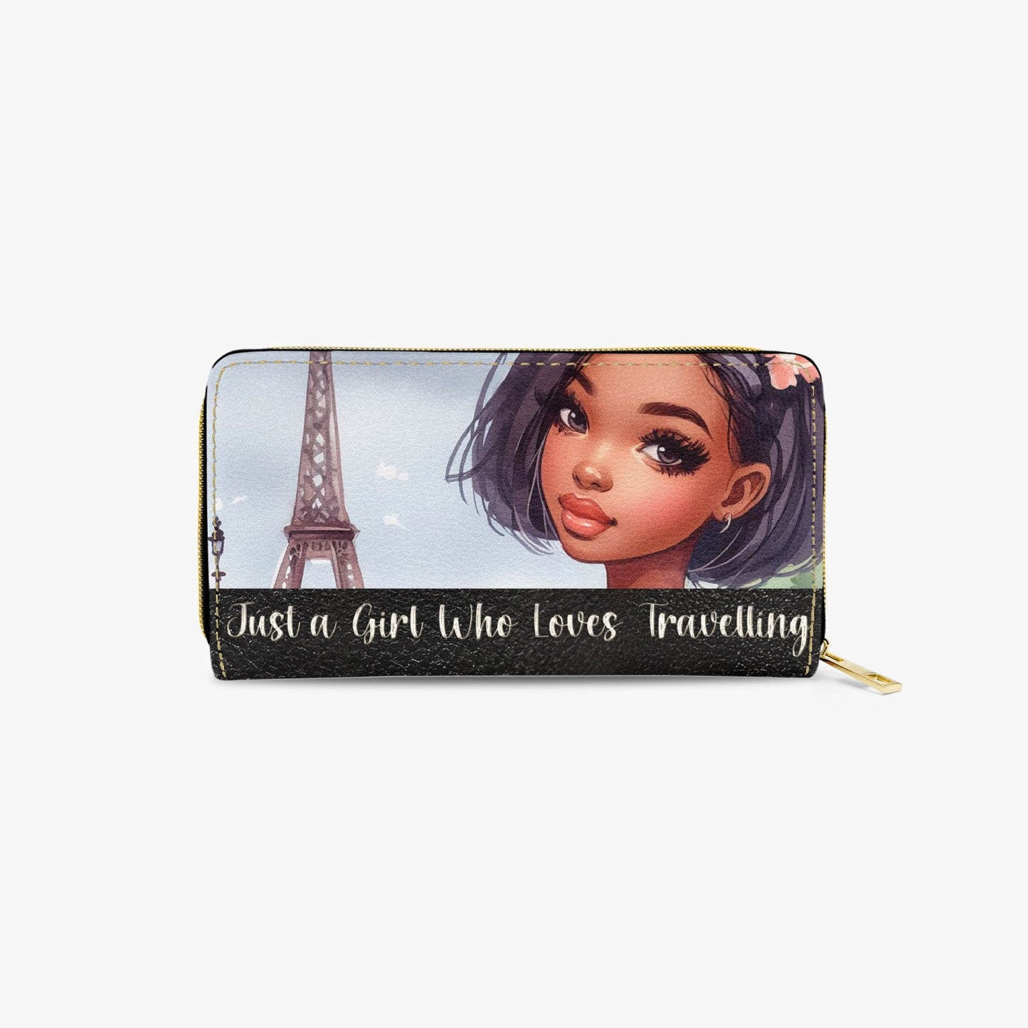 Long Type Zipper Purse - Just a Girl Who Loves Travelling