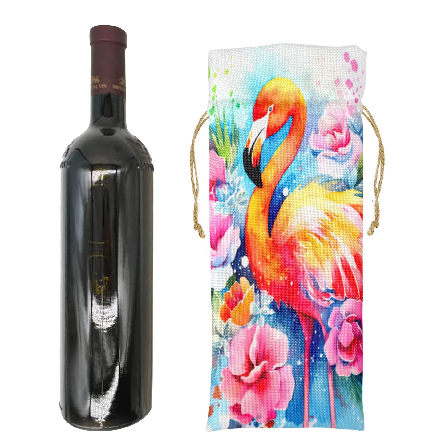 Flamingo awd242 Linen Wine Bottle Bag