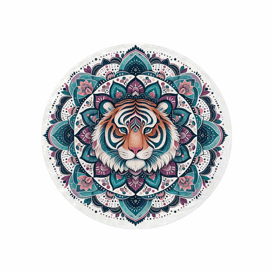 Mandella_Tiger_Awd35141  Circular Micro Fleece Blanket 47"