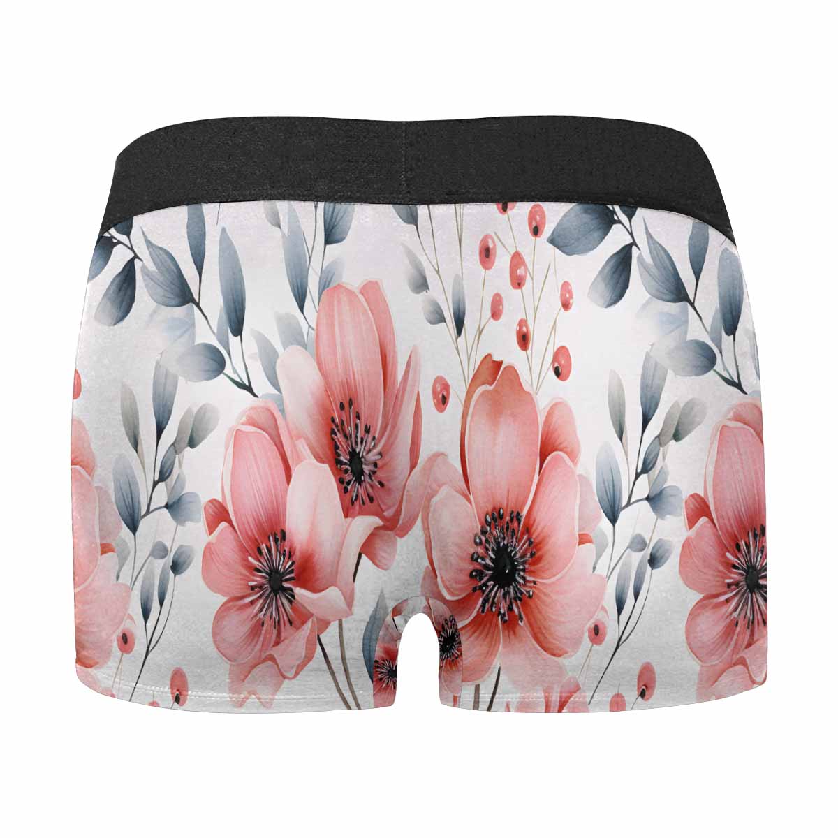 Apricot and Grey Floral AUS Men's Boxer Briefs(Made In AUS)