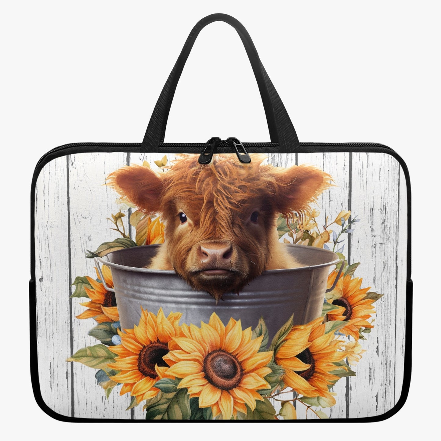 Laptop Sleeve with handles - Highland Cow