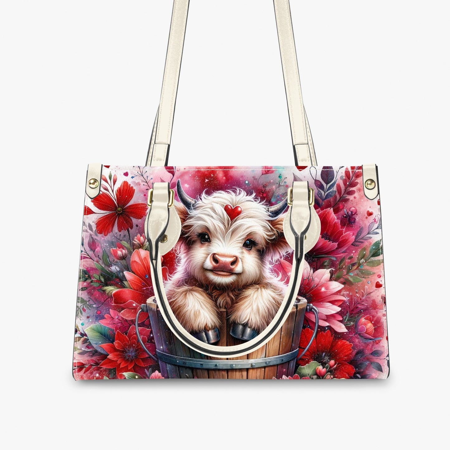 Women's Tote Bag - Long Strap - Highland Cow