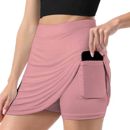 A-Line Skirt with Pocket Light proof trouser skirt Sea Pink