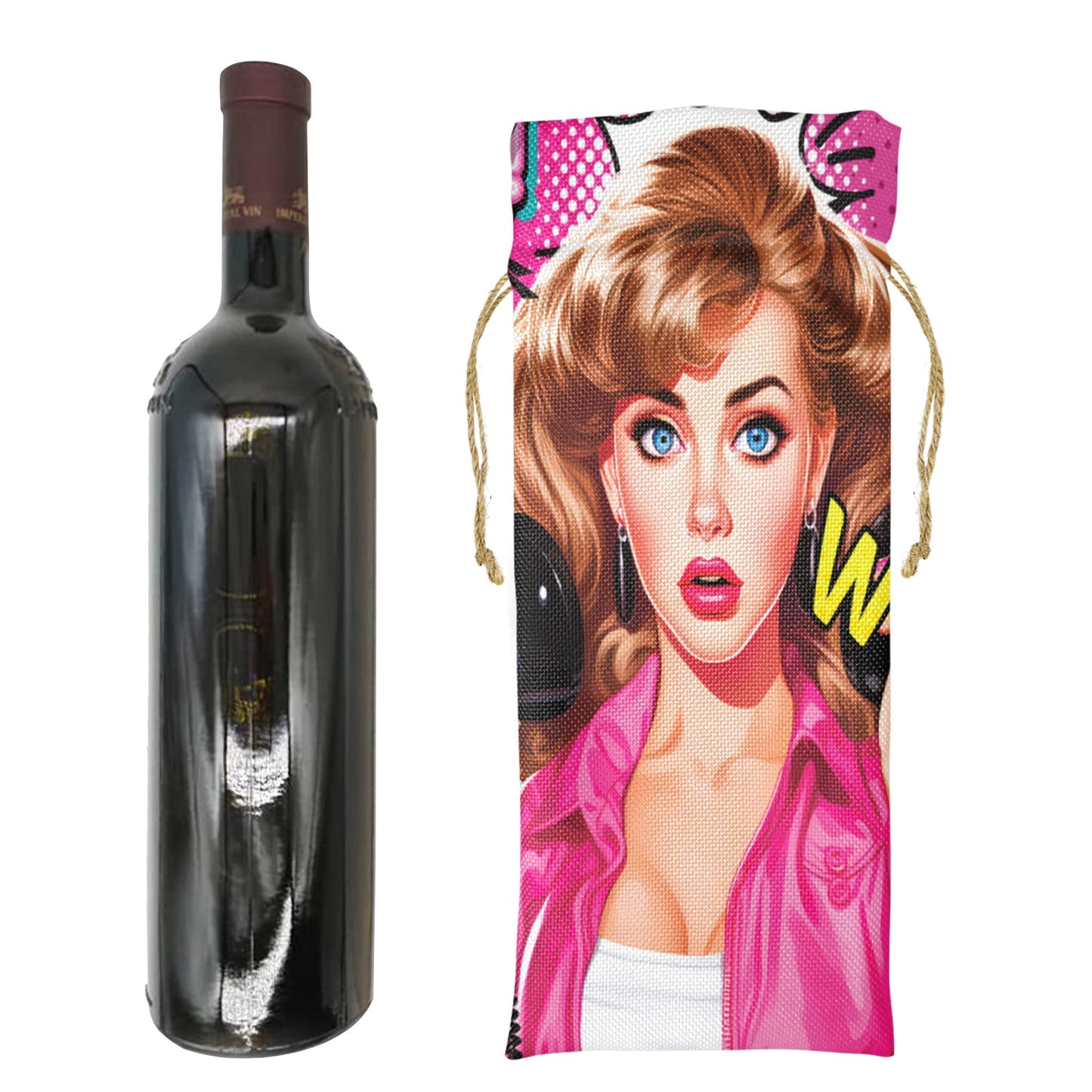 Pop art awd444 Linen Wine Bottle Bag