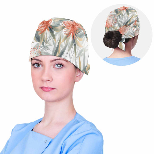 Nurse Scrub Cap Australian Floral 1  Scrub Cap