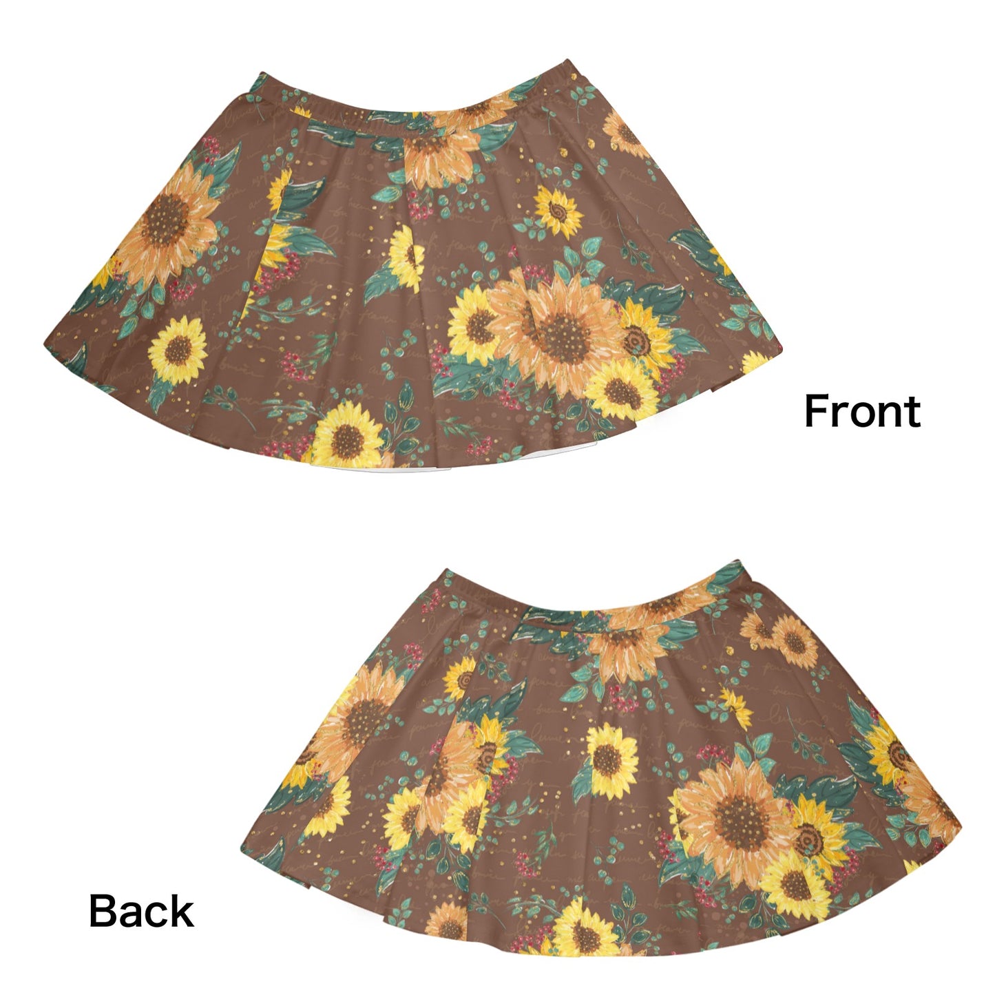 Skater Skirt Sunflowers Skater Skirt (Model D69)