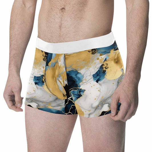 Blue Ink Floral  Men's All Over Print Boxer Briefs (Made In AUS)