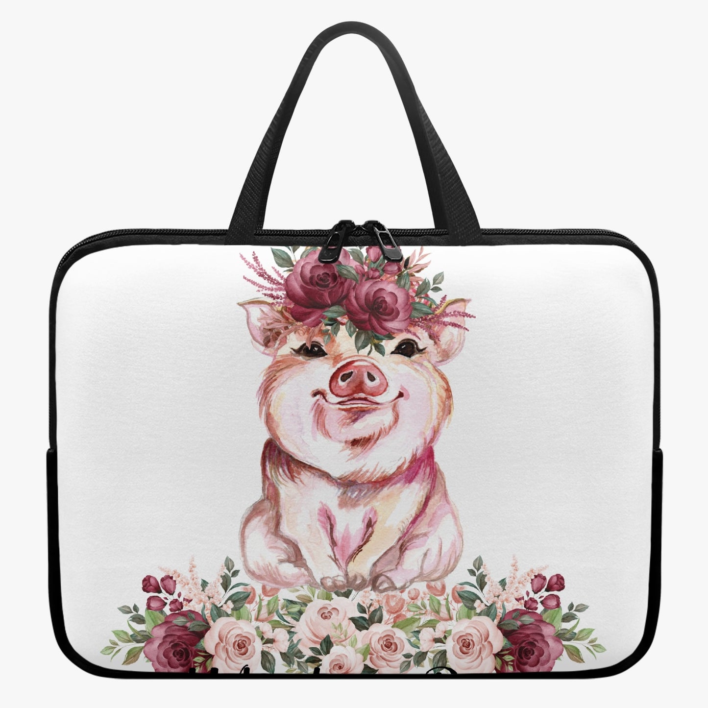 Laptop Sleeve with Handles - Pig