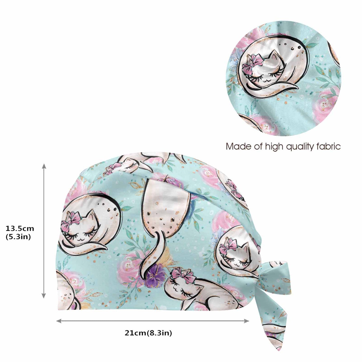 Nurse Scrub Cap Blue Cats  Scrub Cap