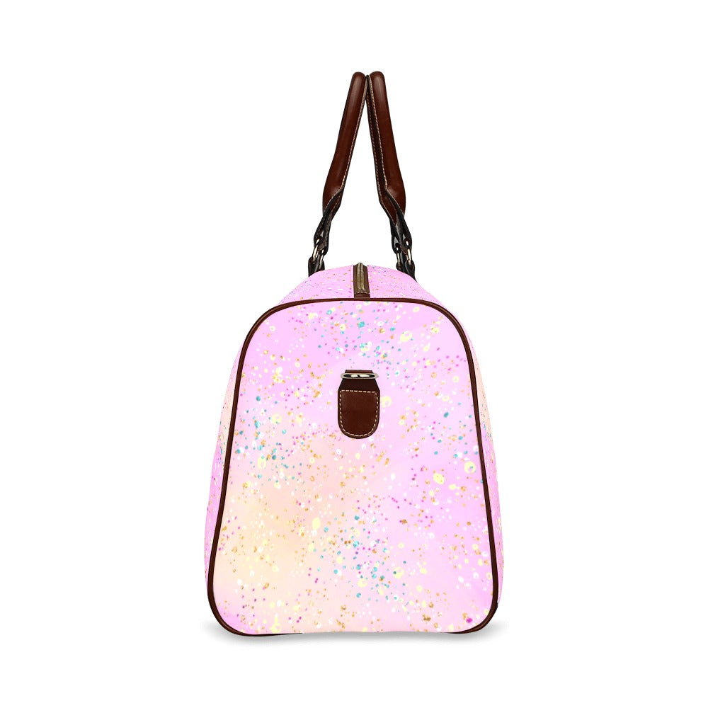 Pink Splash Waterproof Travel Bag/Small (Model 1639)