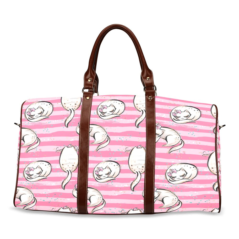 Cats Pink Waterproof Travel Bag/Small (Model 1639)