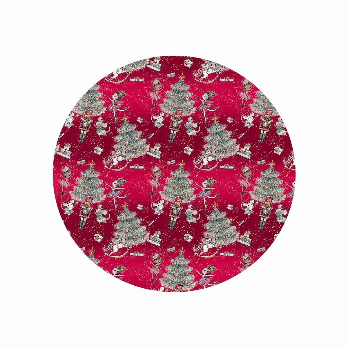 Red Christmas  Circular Micro Fleece Blanket 60"