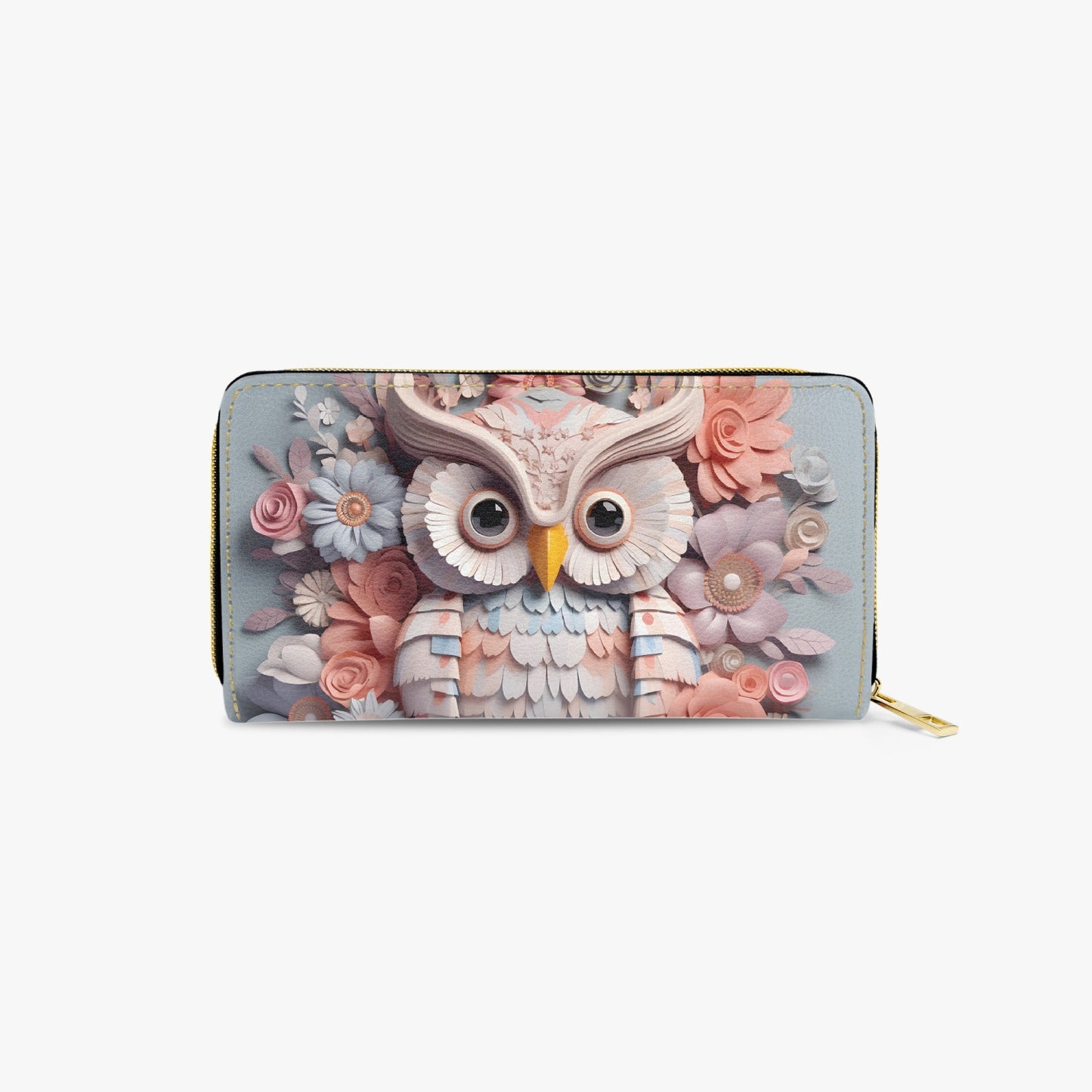 Long Type Zipper Purse - Owl