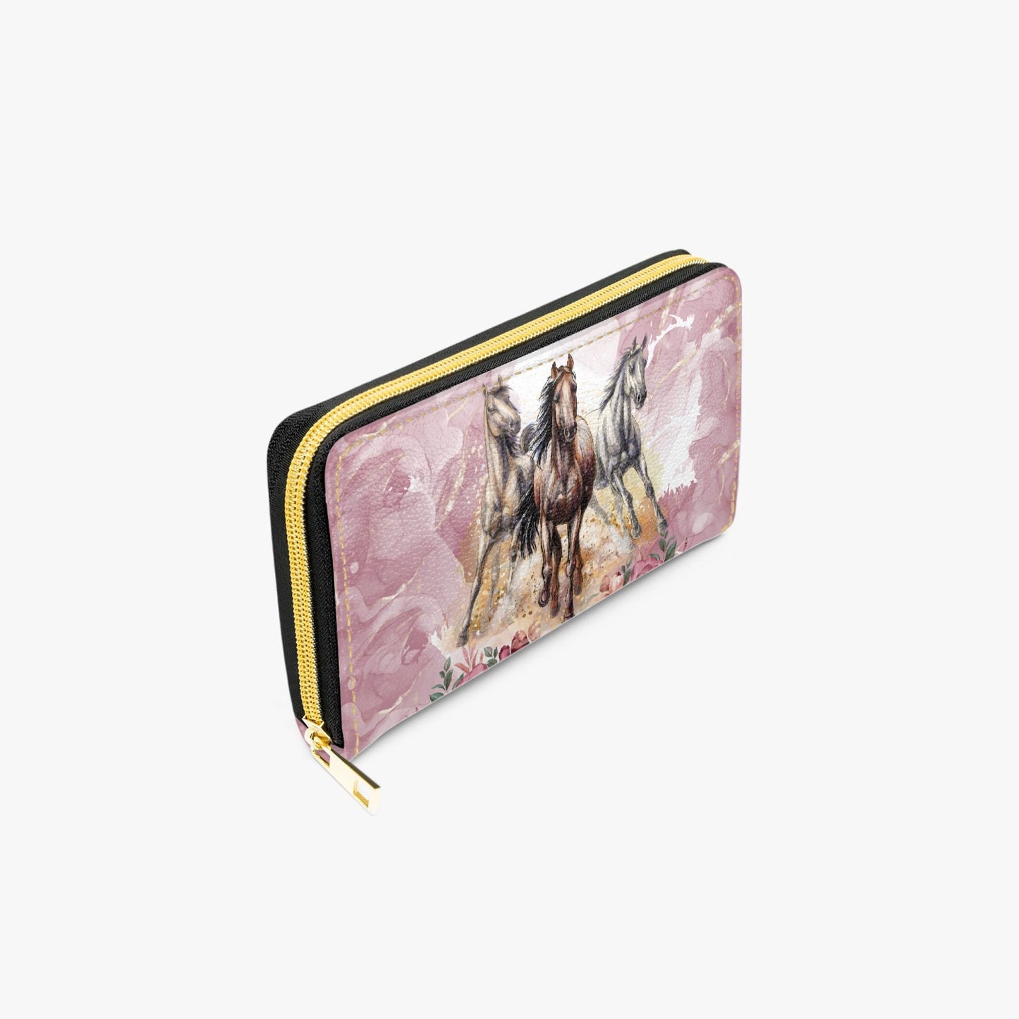 Long Type Zipper Purse, Horses, awd-1359